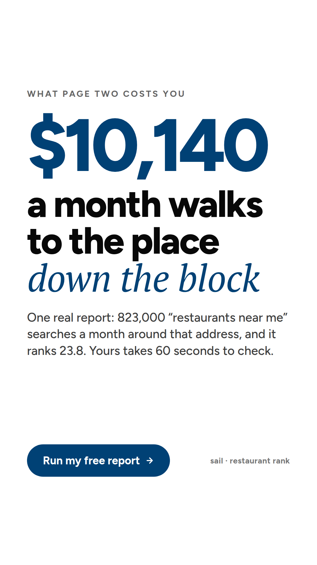 What page two costs story creative
