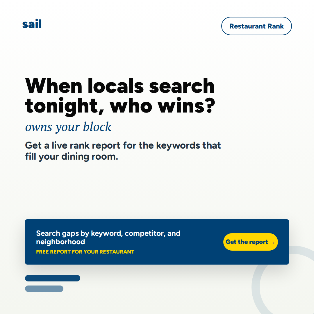 Restaurant Rank Report - Block Search Gap