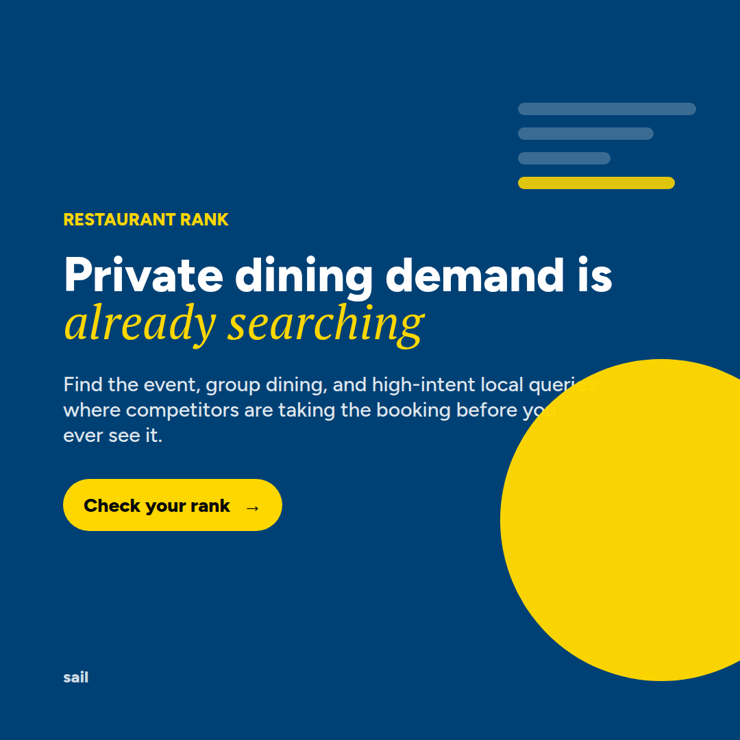 Sail Restaurant Rank - Private Dining Demand - Static 1:1