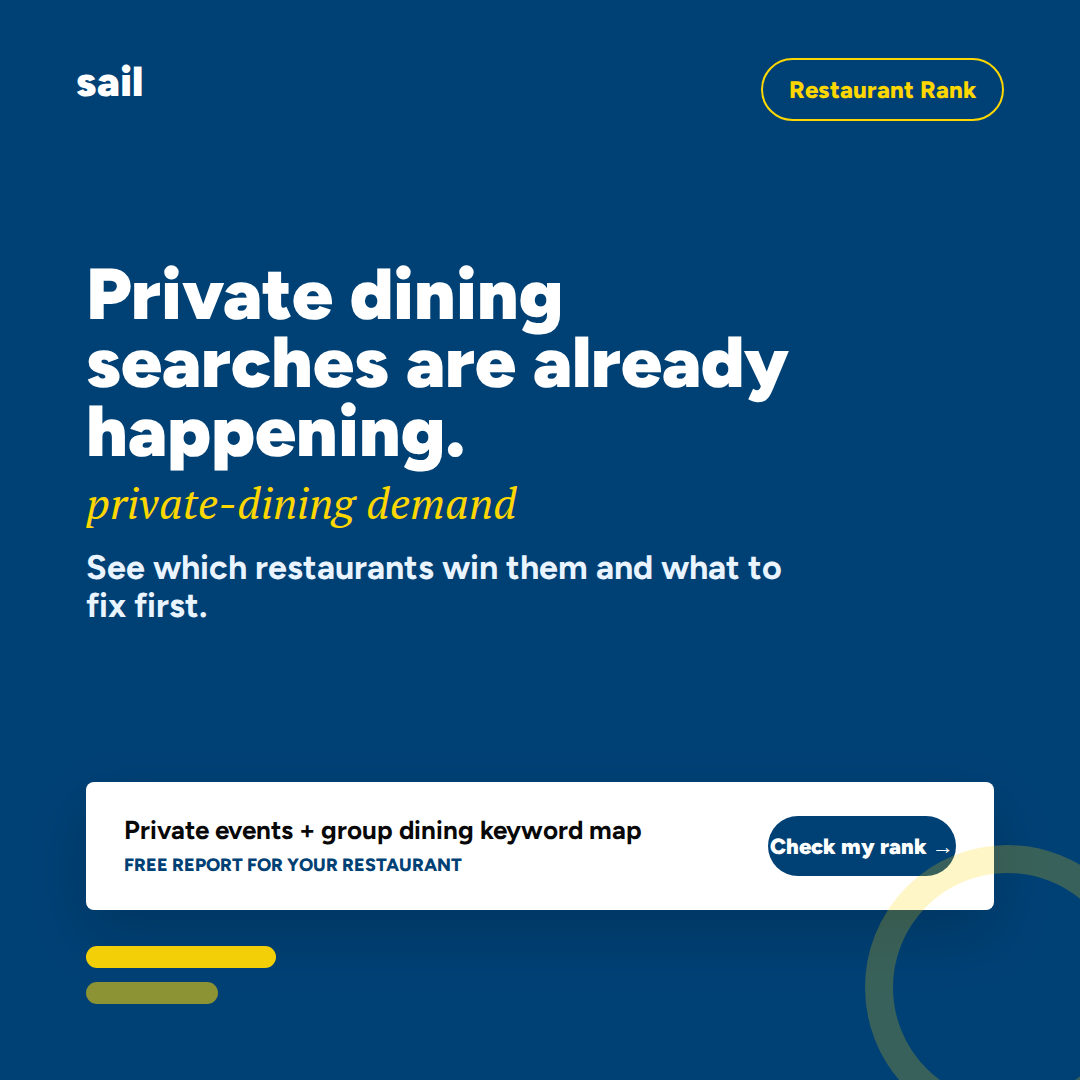 Restaurant Rank Report - Private Dining Gap