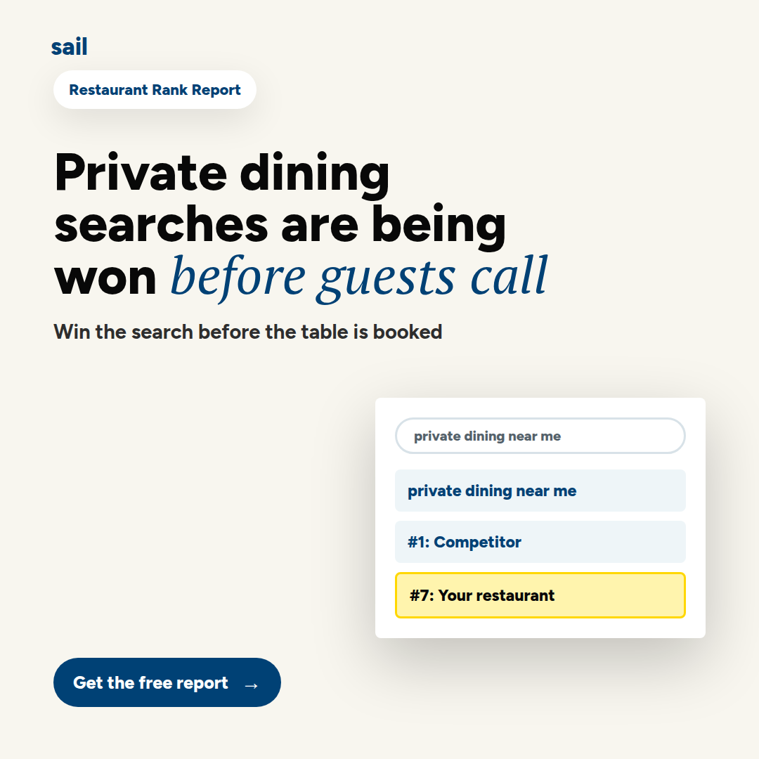 Win the search before the table is booked