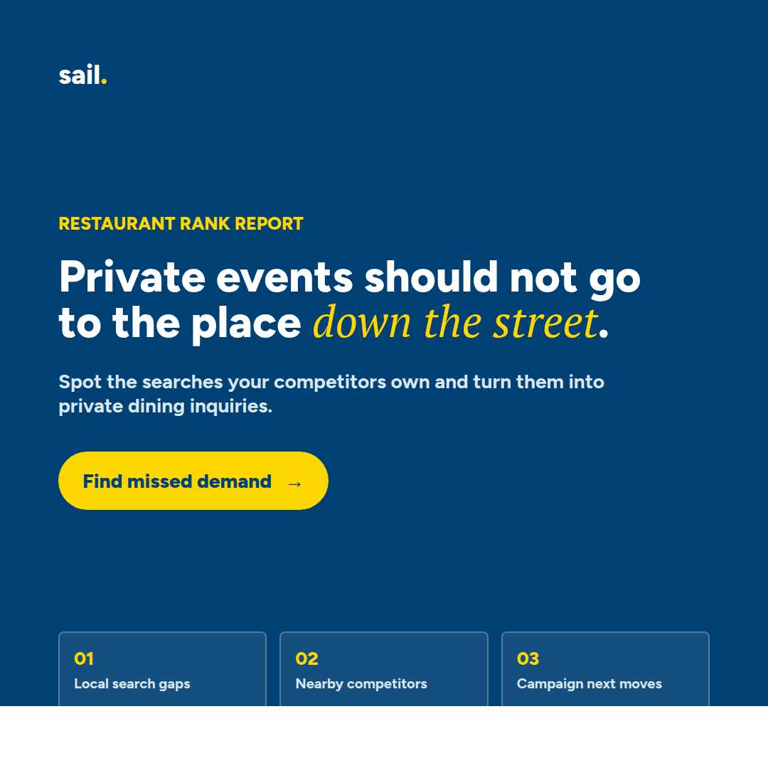 Private dining demand square creative